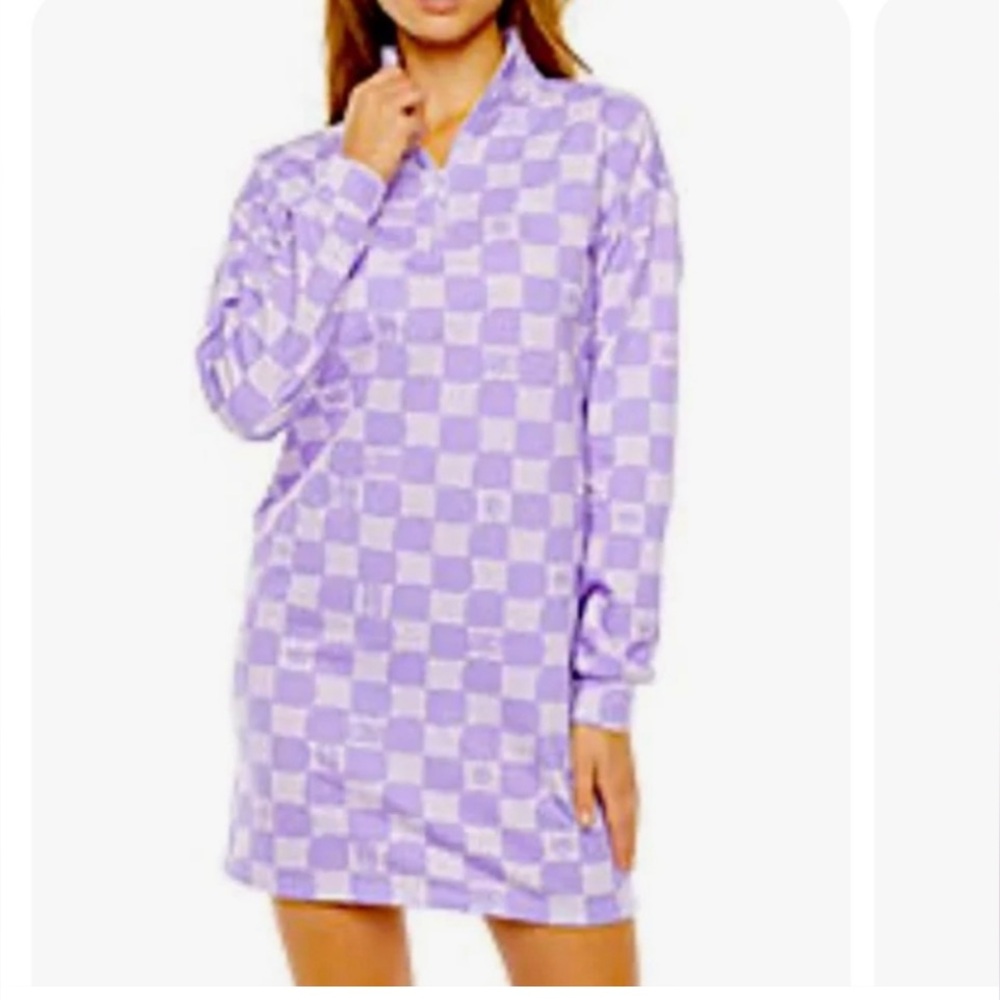 Juicy by Juicy Couture Lilac Sky Check Sweatshirt Dress Size Large